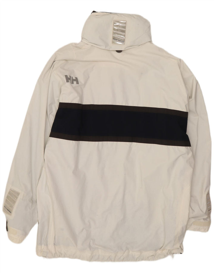 Jachetă de ploaie cu glugă pentru bărbați Helly Hansen UK 40, mare, alb, bloc de culoare