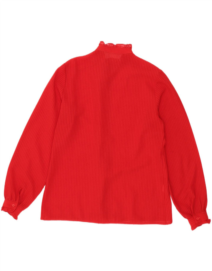 Bluză de cămașă vintage pentru femei UK 14 Medium Red Dunge