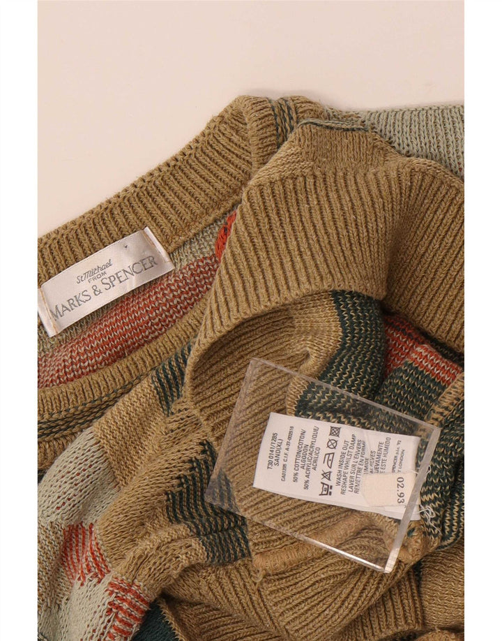 Pulover pentru bărbați Marks & Spencer, cu gât crew, XL, geometric, multicolor