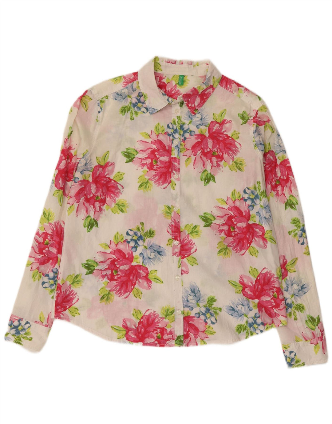Cămașă Benetton pentru femei UK 16, mare, multicolor, bumbac floral