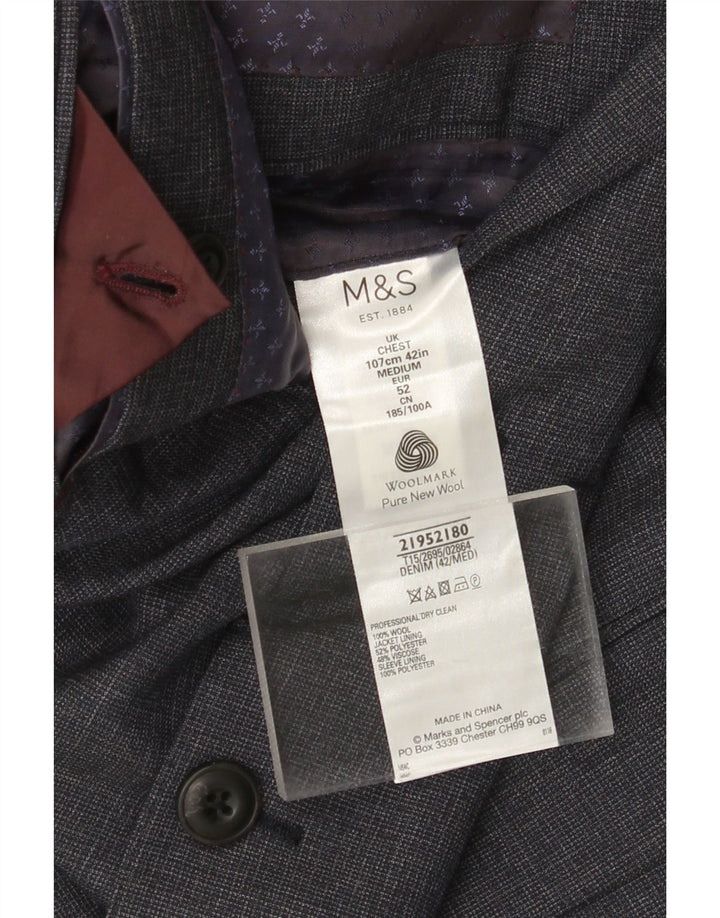 MARKS & SPENCER Jachetă pentru bărbați cu 2 nasturi IT 52 XL Lână bleumarin