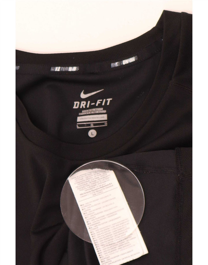 Tricou Nike Dri Fit pentru bărbați Top mare din poliester negru