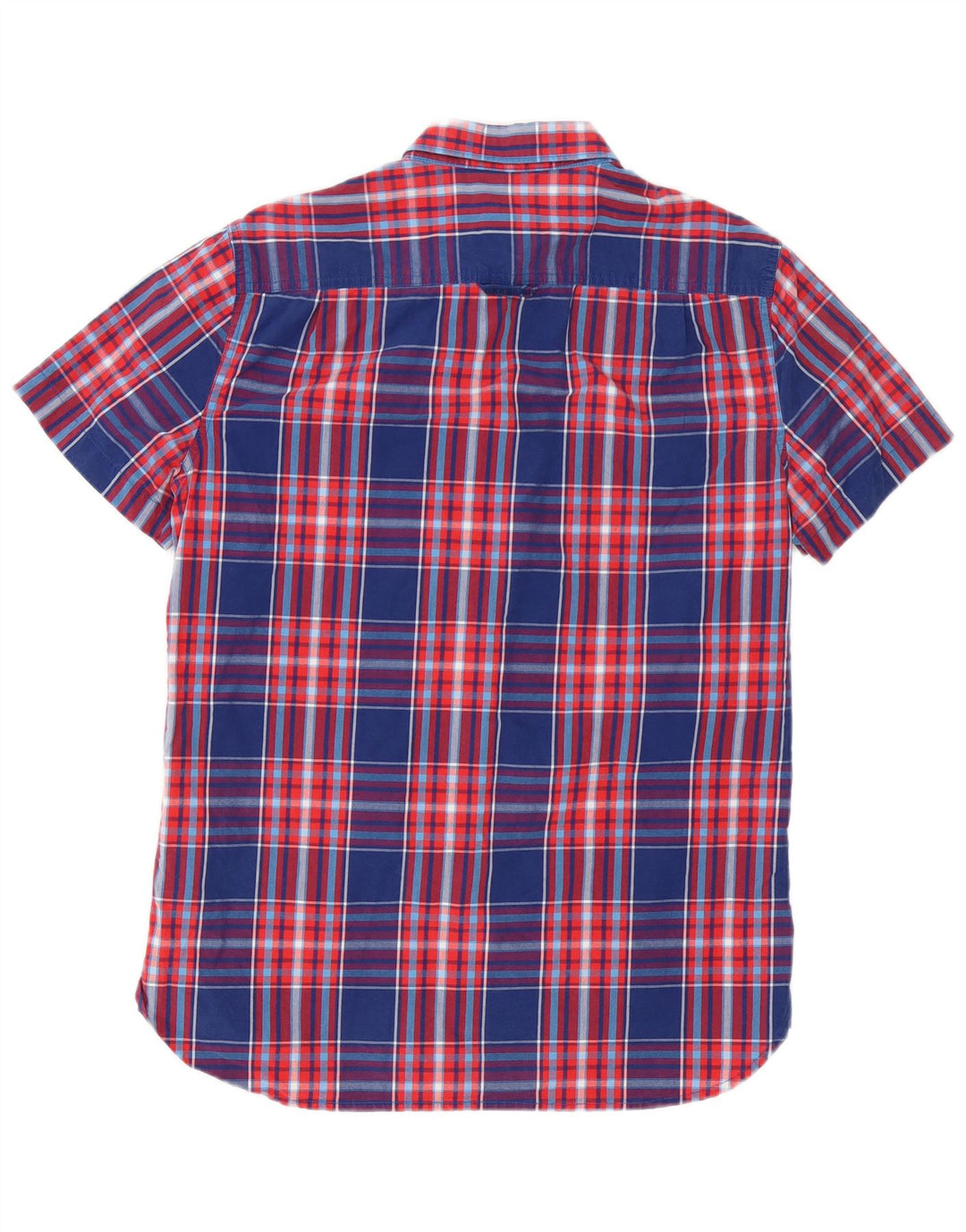 Cămașă cu mânecă scurtă pentru bărbați Superdry, din bumbac cu carouri, albastru bleumarin