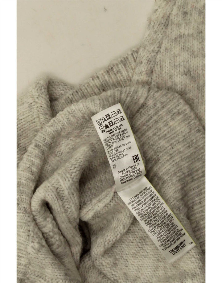 Pulover cu gât polo Marks & Spencer pentru bărbați, mic, gri, pete acrilic
