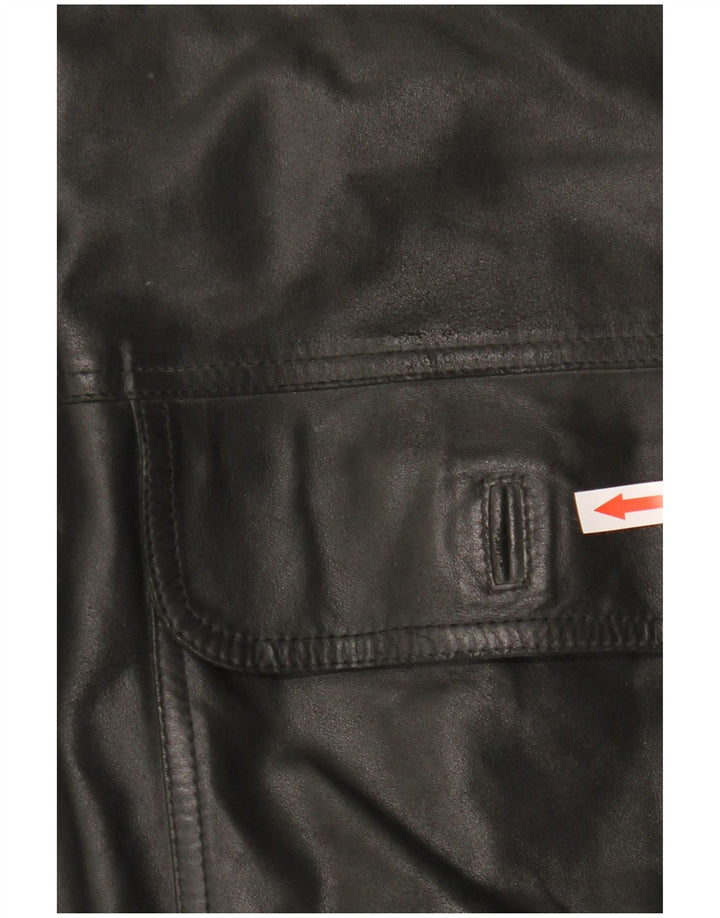 Jachetă de piele vintage pentru bărbați IT 48 Medium Black