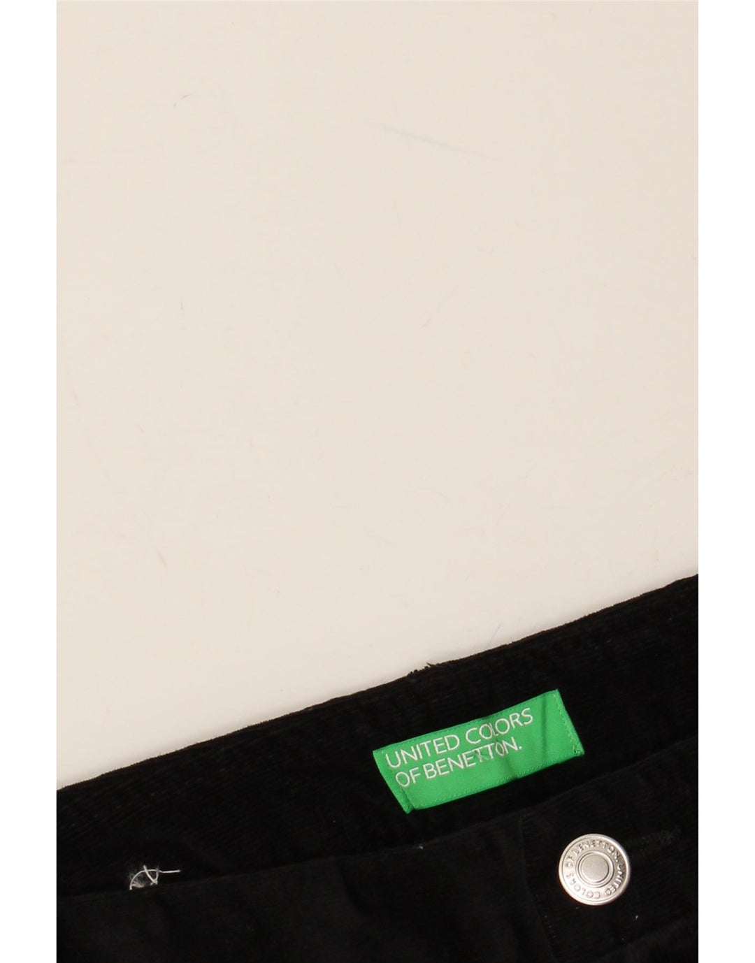 Pantaloni drepti din velur pentru femei BENETTON L30 L27 Black Classic