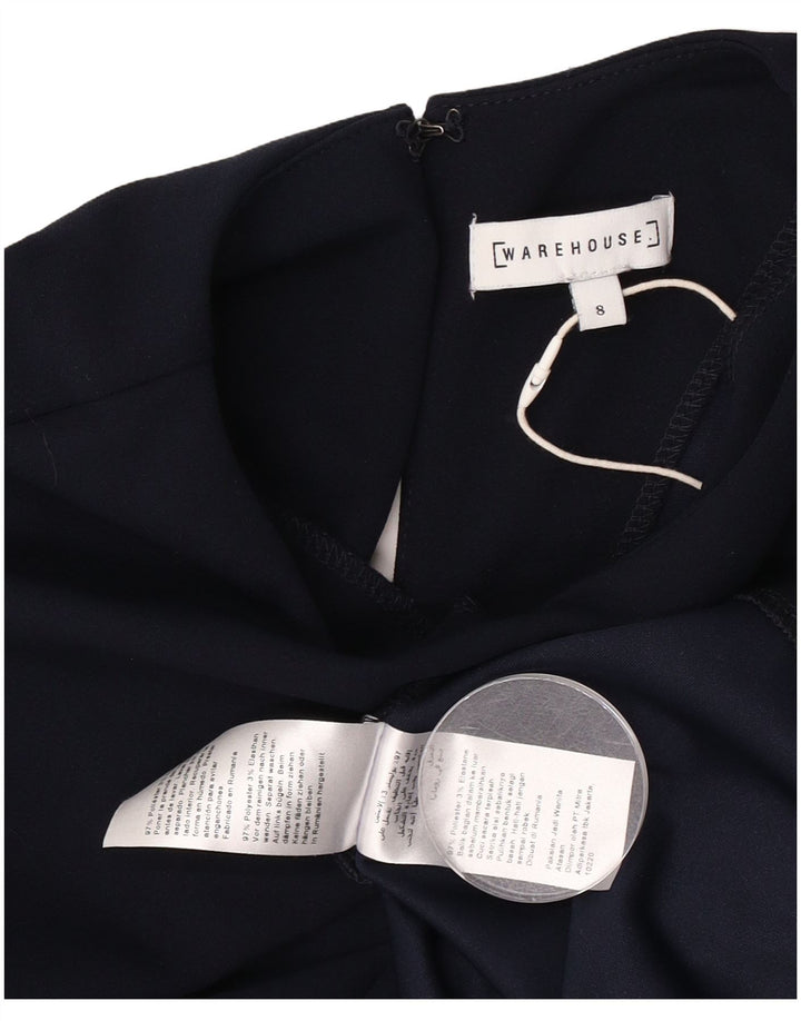 Bluză cu mânecă lungă pentru femei Warehouse, Marea Britanie 8, Poliester, albastru bleumarin