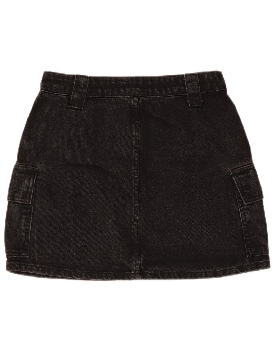 TOPSHOP Fusta Cargo Mini denim pentru femei UK 8 Small W26 Bumbac negru