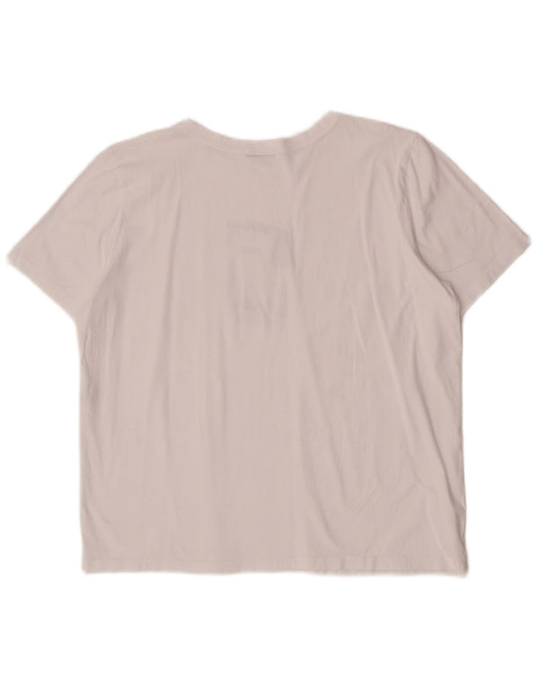 Tricou cu grafic pentru femei Zara UK 14, mare, alb, bumbac