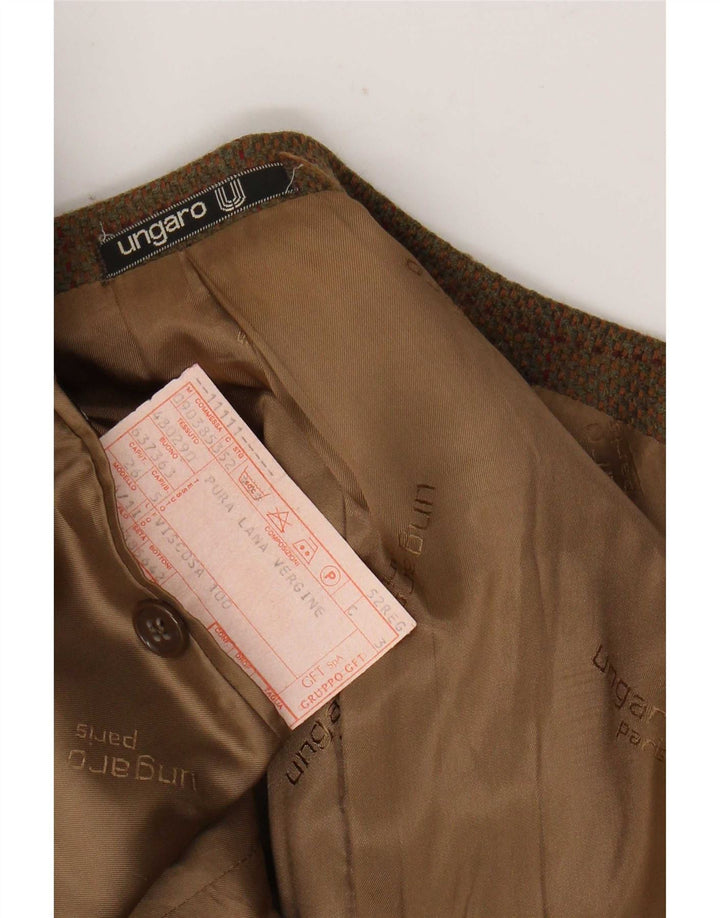 Sacou Ungaro pentru bărbați, cu 2 nasturi, IT 52 XL, lână virgină cu carouri kaki