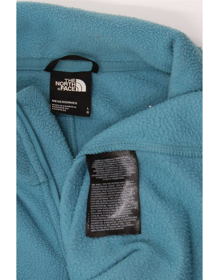 Pulover pentru bărbați The North Face, cu fermoar și gât, poliester mare, albastru