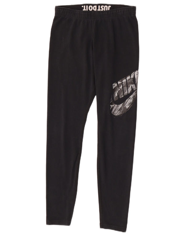 Leggings grafic Nike pentru femei UK 14, bumbac mediu negru