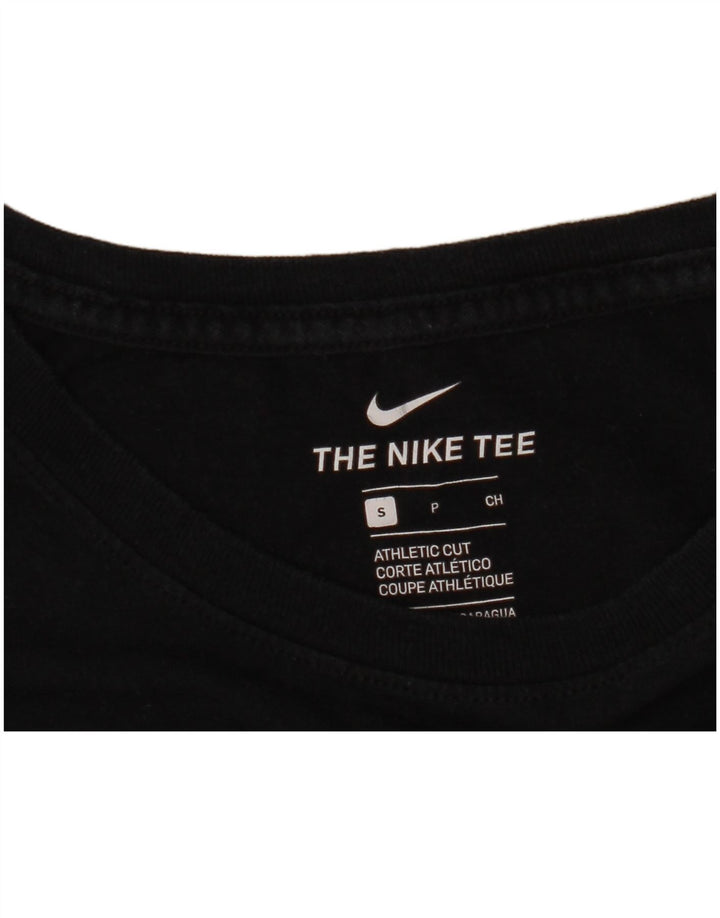 Tricou grafic NIKE pentru bărbați cu tăietură atletică Top mic negru