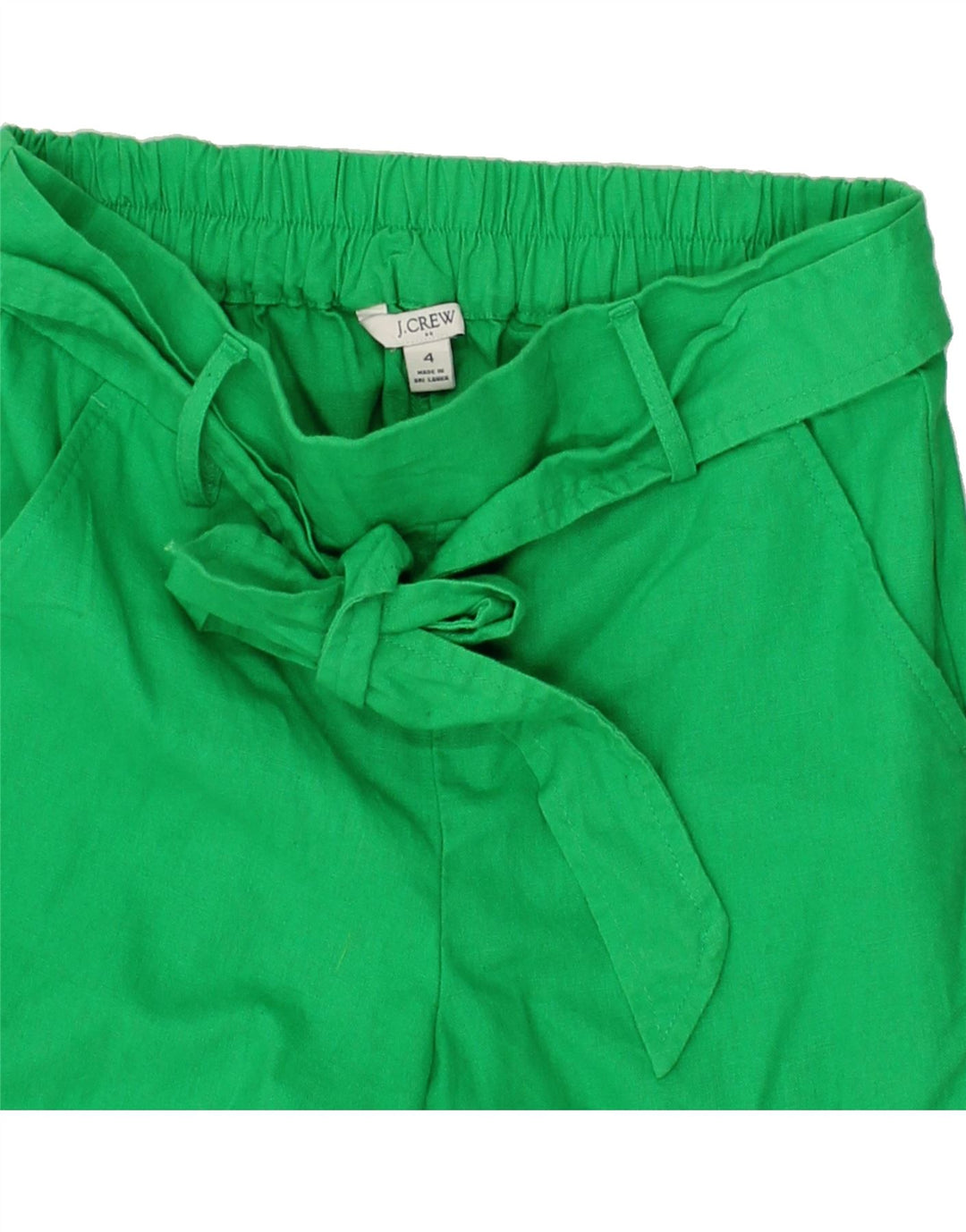 J. CREW Womens Chino Shorts US 4 Small W30 Green Linen Vintage J. Crew and Second-Hand J. Crew from Messina Hembry 