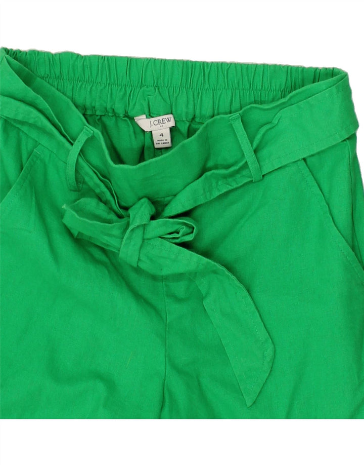 J. CREW Womens Chino Shorts US 4 Small W30 Green Linen Vintage J. Crew and Second-Hand J. Crew from Messina Hembry 