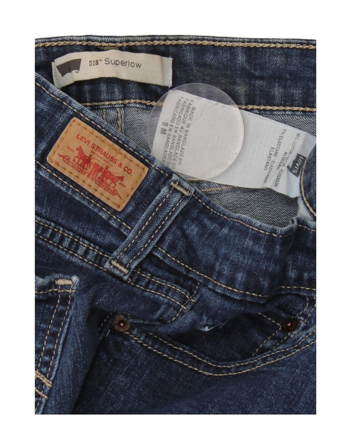 Blugi Levi's 518 Super Low Bootcut pentru femei US 9 Medium W30 L31 Bumbac albastru