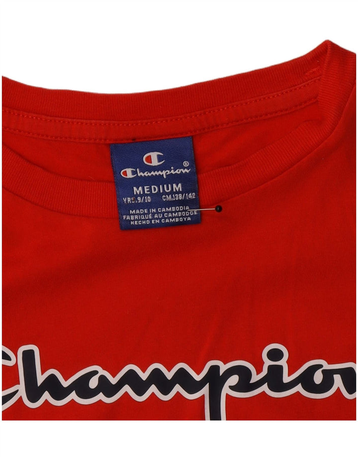 Tricou grafic Champion pentru băieți Top 9-10 ani roșu mediu