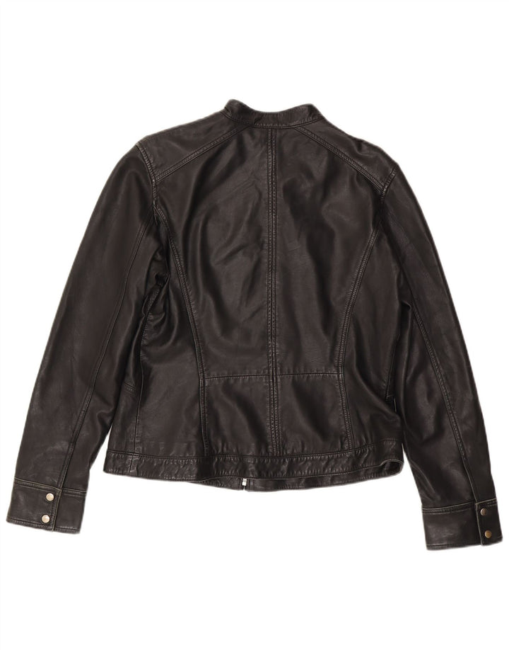 Jachetă de piele pentru femei MONSOON UK 14, mare, neagră