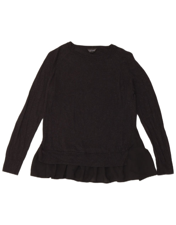 Pulover Topshop pentru femei cu gâtul barca UK 6 XS Poliester negru