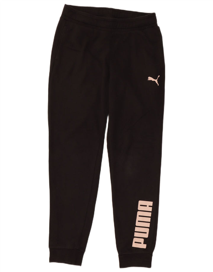 Pantaloni de trening grafic PUMA pentru femei Joggeri UK 10 Bumbac negru mic