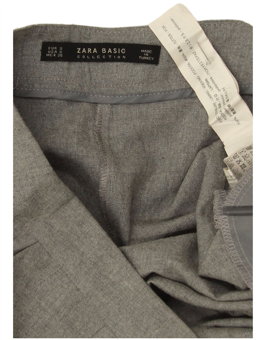 Pantaloni Capri Cullotes pentru femei Zara Mici L26 L19 Poliester cu pături gri