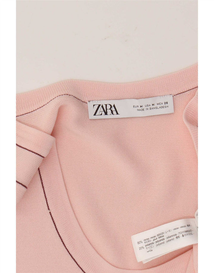 Vest Vest Top Femei Zara UK 12 Medium Pink Viscose