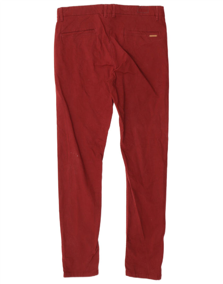 Pantaloni chino slim pentru bărbați Zara EU 42 Medium L32 L30 Maroon