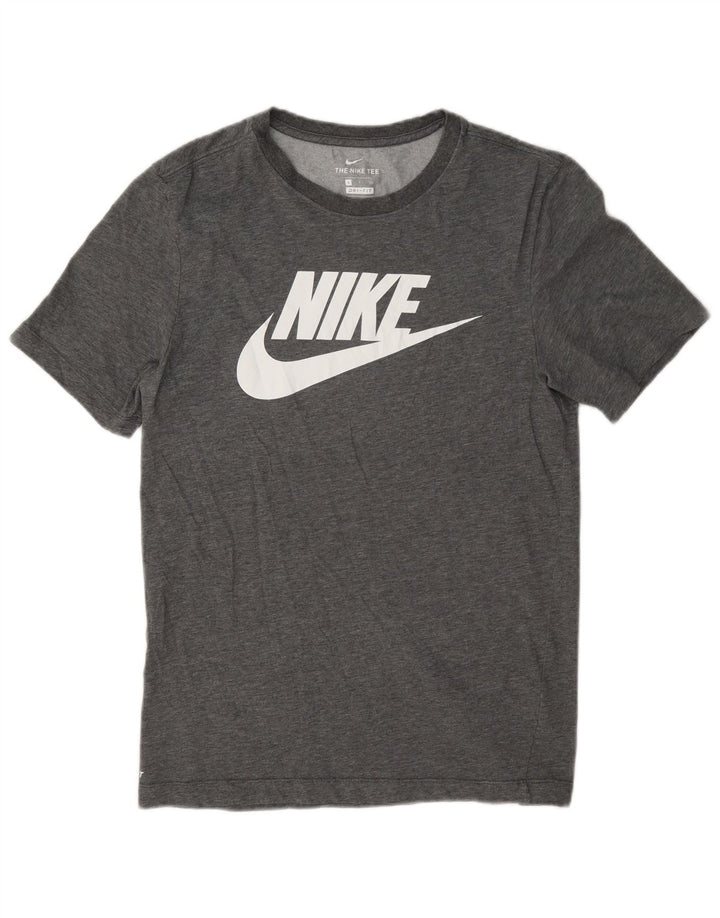 Tricou grafic Nike Dri Fit pentru bărbați Top mic, gri, bumbac