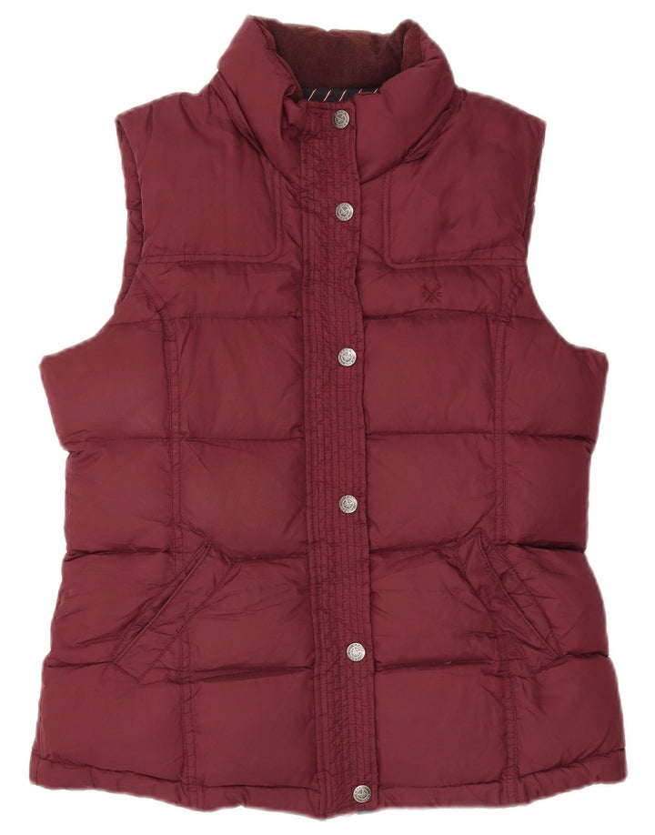 Crew Clothing Gilet căptușit pentru femei UK 12 Medium Maroon Poliester