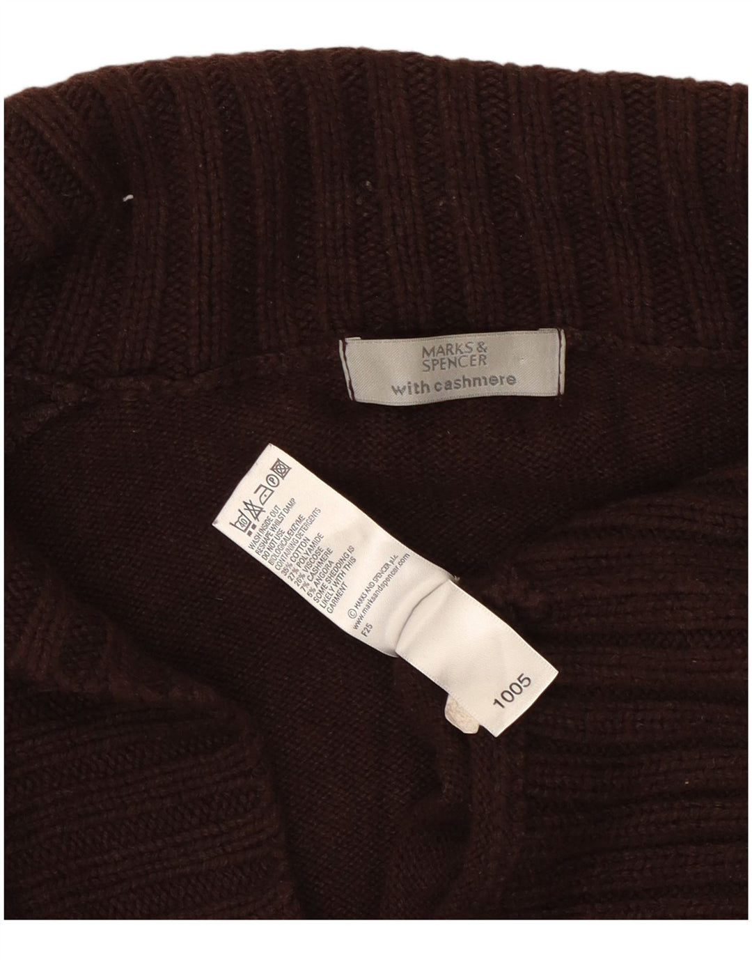 Pulover cardigan pentru femei Marks & Spencer UK 16 mare bumbac maro