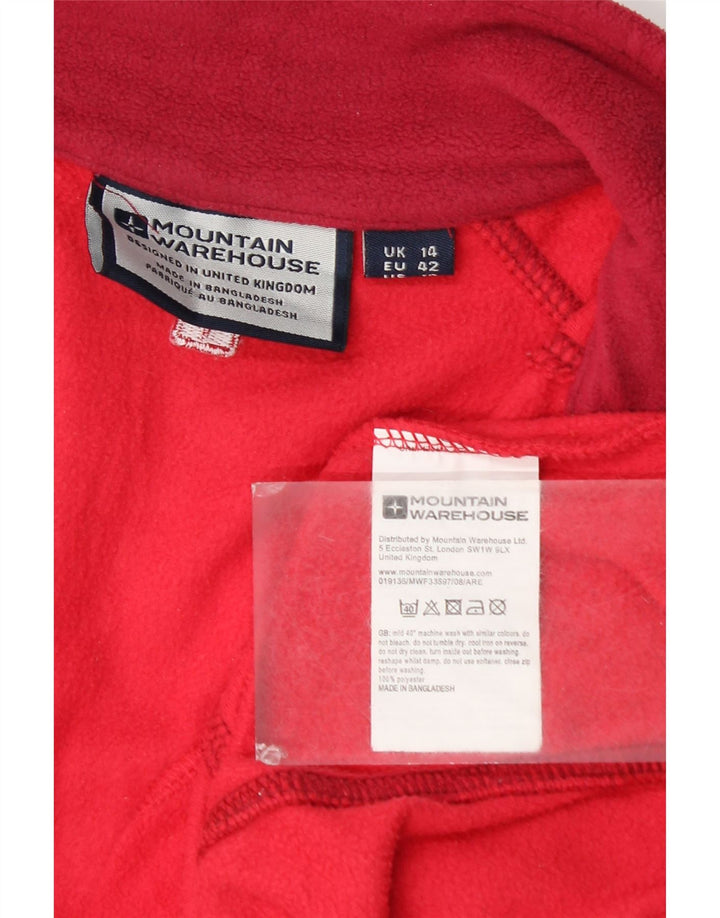 Jumper pentru femei Mountain Warehouse, cu fermoar și gât, din lână UK 14, poliester roșu mare