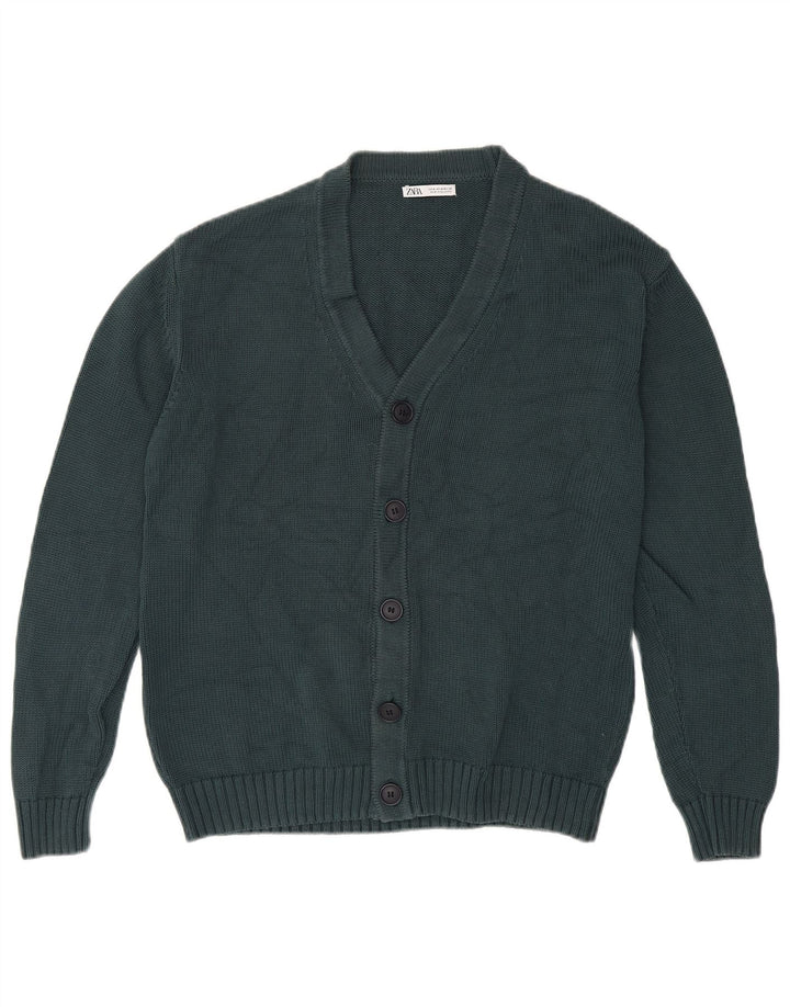Pulover cardigan pentru bărbați Zara, verde mediu