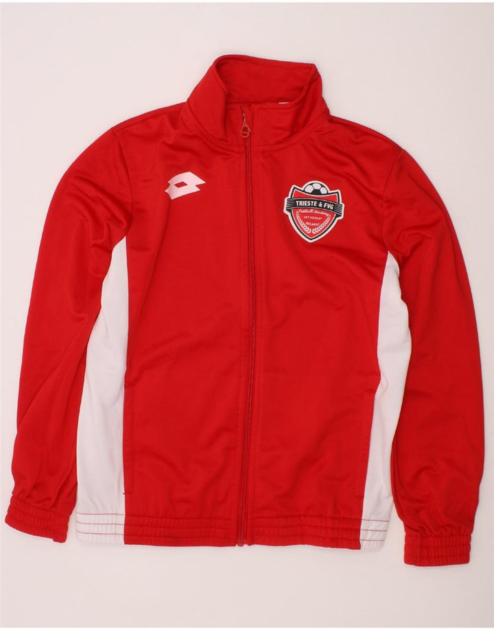 LOTTO Boys Tracksuit Top Jacket 11-12 Years Medium  Red Vintage Lotto and Second-Hand Lotto from Messina Hembry 