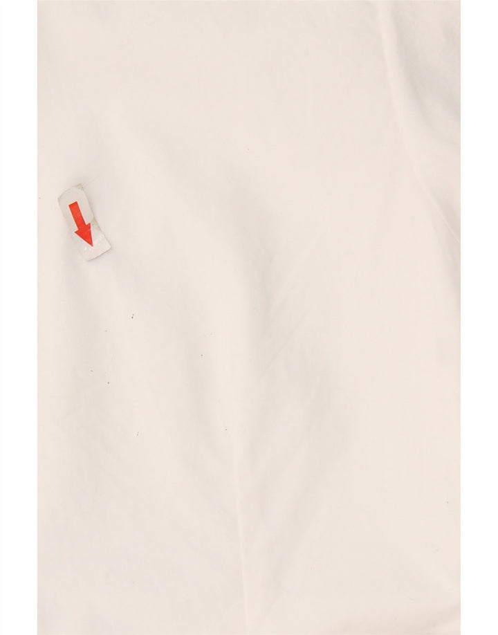 Bluză cămașă vintage pentru femei cu mânecă scurtă UK 12 Medium White