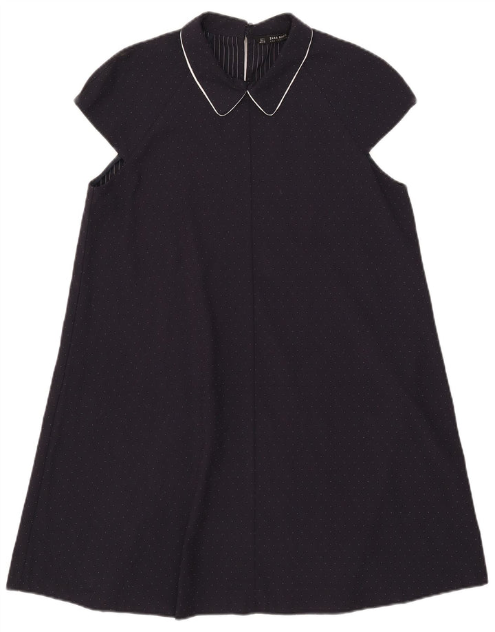 Rochie în formă de A pentru femei Zara UK 14, mare, bleumarin, poliester cu pete