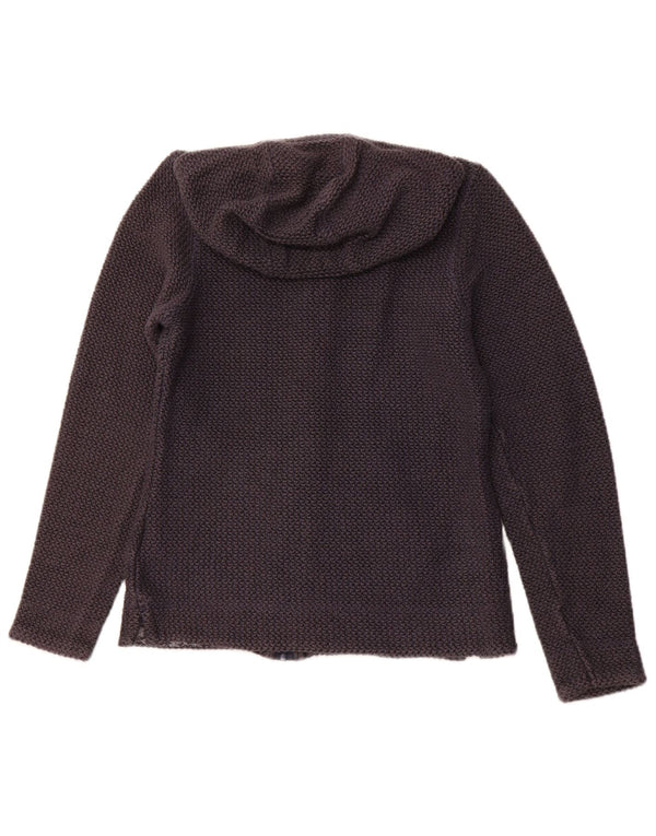 WEIRD FISH Pulover cu glugă cu fermoar pentru femei UK 10 Bumbac bleumarin mic