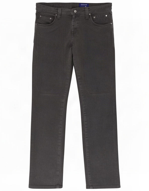 Jeckerson Pantaloni casual drepti pentru bărbați W40 L32 Bumbac gri