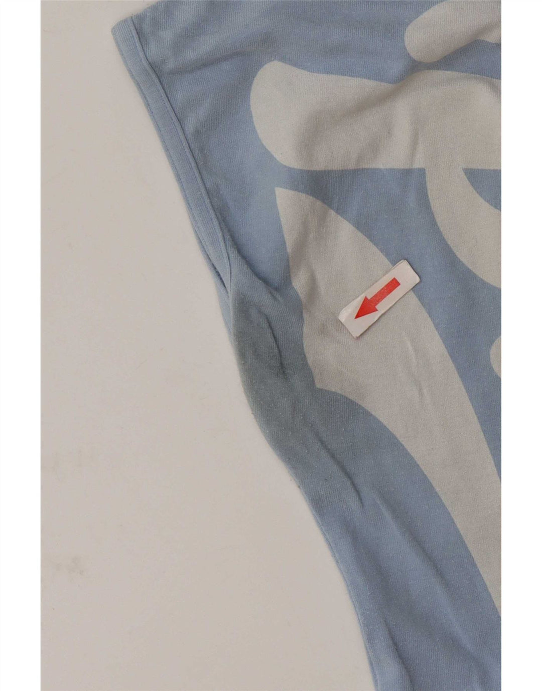 Puma Womens Graphic One Shoulder Top UK 12 Medium Blue Bumbac