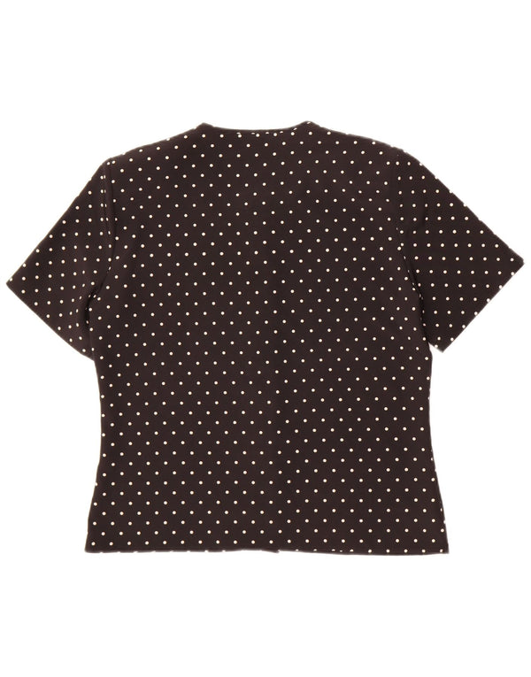 Bluză cămașă cu mânecă scurtă pentru femei St Michael UK 12 Medium Black Spotted