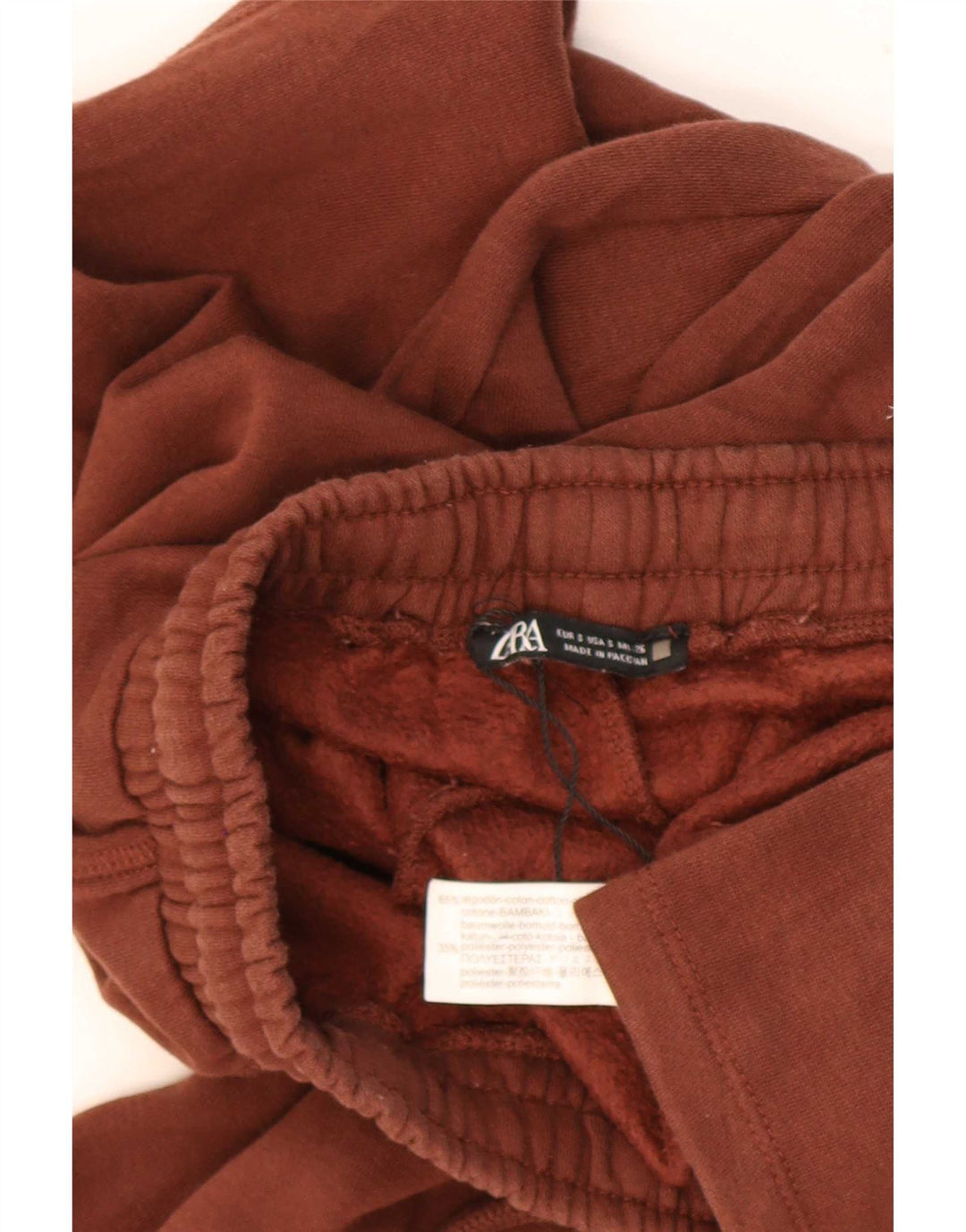 Pantaloni de trening Zara pentru femei UK 10 mic maro bumbac