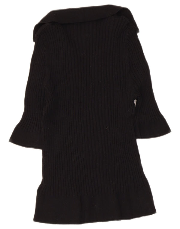 MARKS & SPENCER Pulover crop pentru femei cu gât polo, UK 16, mare, negru