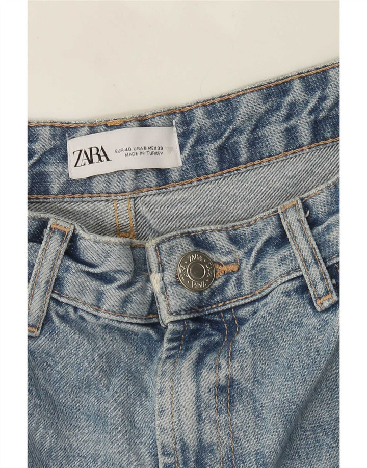 Blugi de damă Zara cu picioare largi, învechiți, EU 40 Medium L30 L32 Albastru