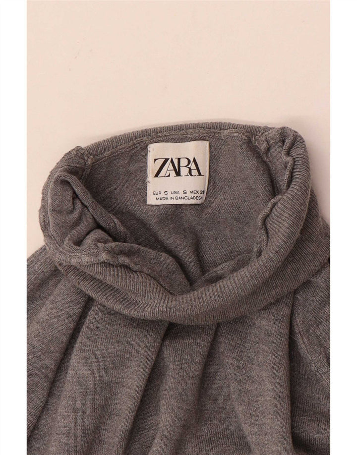 Pulover pentru bărbați Zara cu gât rulat, mic, gri