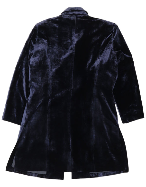 Jachetă pentru femei Hardy Amies cu paragate din catifea EU 46 XL bleumarin acrilic
