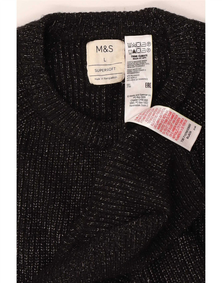 Pulover pentru bărbați Marks & Spencer cu gât roșu, mare, poliamidă cu pete negru