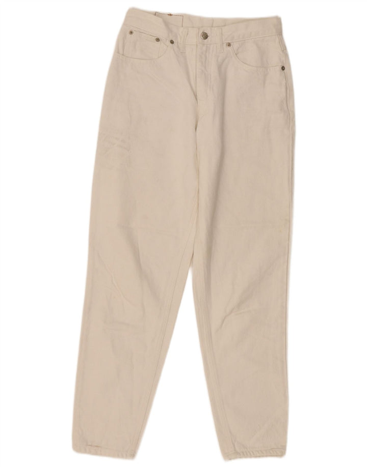 Americanino Blugi conici cu talie înaltă pentru femei W28 L28 alb catifelat, clasici