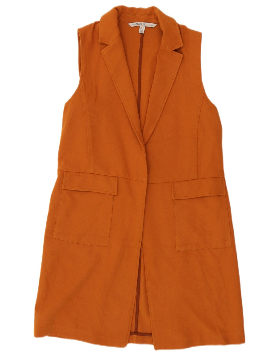 Gilet cu paragate Trafaluc pentru femei Zara UK 12 Poliester portocaliu mediu