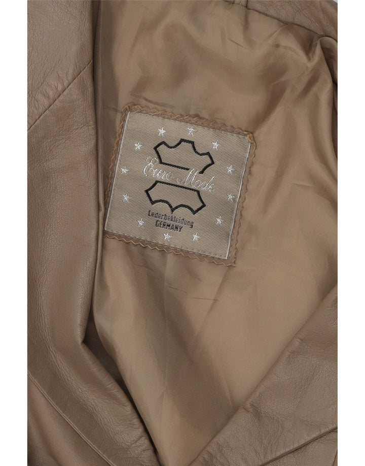 VINTAGE Jachetă din piele cu 3 nasturi pentru femei UK 16, mare, gri din piele