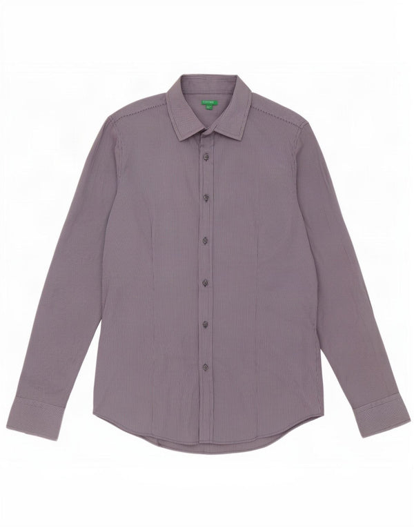 Cămașă Benetton pentru bărbați Medium Blue Pinstripe