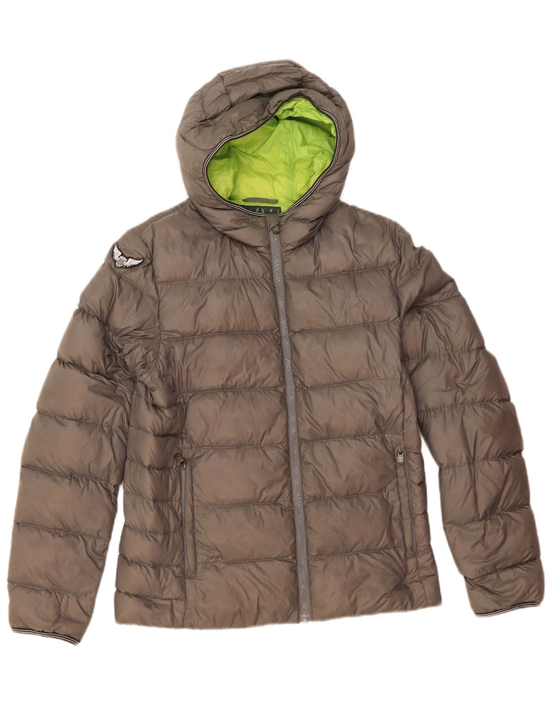 Jachetă căptușită cu glugă Fred Perry pentru bărbați UK 36 Small Gri